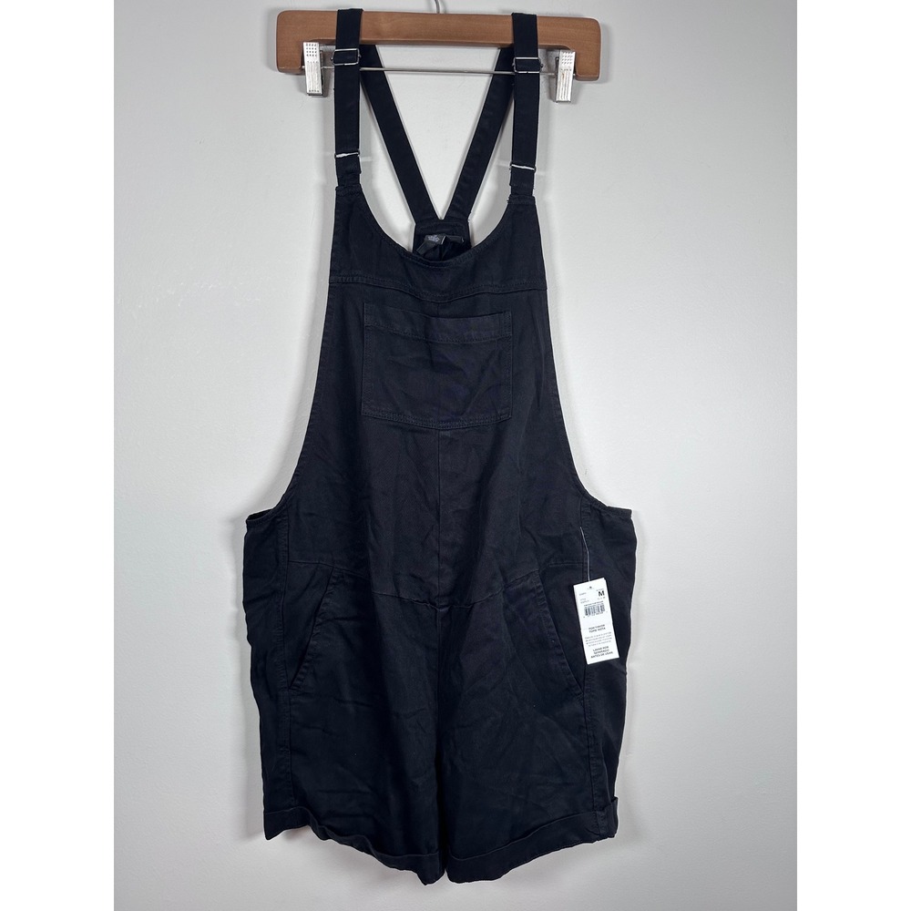 A Pea in the Pod Maternity Shortalls overalls Women Size M Black Minimalist NEW